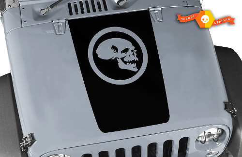 Circle Skull Hood Blackout Vinyl Sticker voor Jeep Wrangler