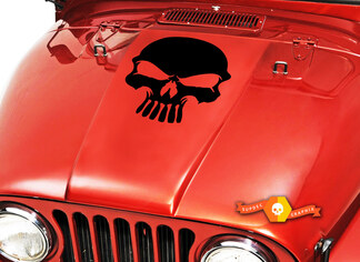 Skull Hood Vinyl Decal Sticker (12) past op: Jeep CJ 5 6 7 8