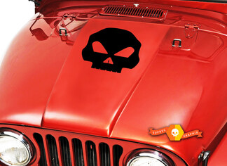 Skull Hood Vinyl Decal Sticker (21) past op: Jeep CJ 5 6 7 8