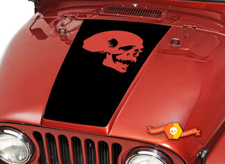 Skull Hood Blackout Vinyl Decal Sticker (14) past op: Jeep CJ 5 6 7 8