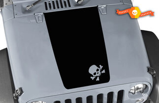 Skull Hood Blackout Vinyl Decal Sticker past: Jeep Wrangler JK TJ YJ JL