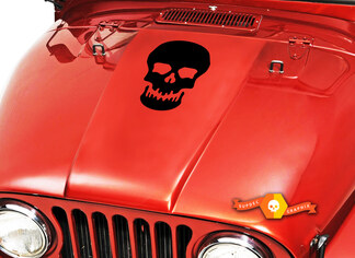 Skull Hood Vinyl Decal Sticker (20) past op: Jeep CJ 5 6 7 8