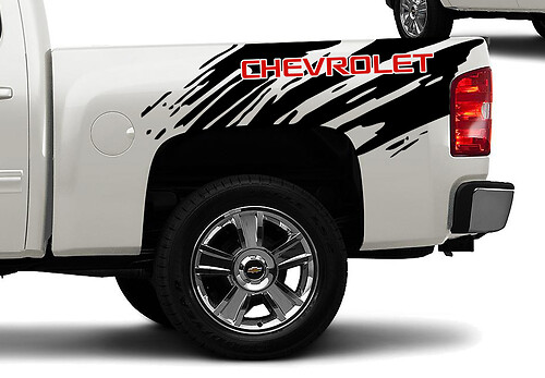 2 kleuren Chevrolet Chevy Splash Grunge Logo Truck Vinyl Sticker Decal bed afbeelding
