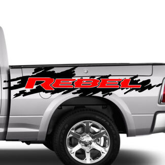 2 kleuren Dodge Ram Rebel Splash Grunge Logo Truck Vinyl Decal Graphic