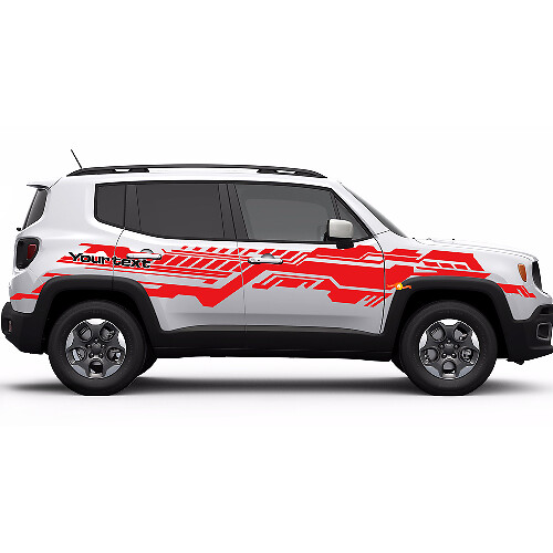 Aangepaste Tekst Technische Grafische Strip Vinyl Decal Sticker Voor Jeep Renegade 1