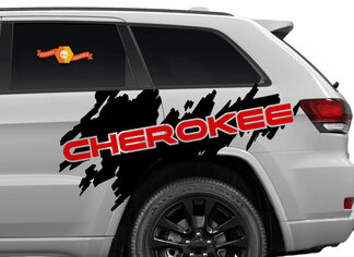 2 kleuren Jeep Cherokee Logo Trailhawk Side Splash Logo Graphic Vinyl Decal Grunge alle jaren