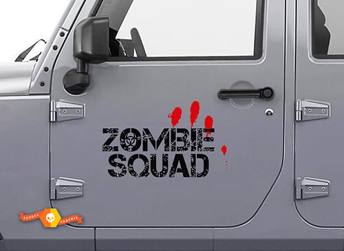 Zombie Squad Deurzijde Vinyl Decal Sticker voor Jeep Wrangler