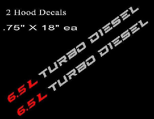 6.5L Turbo Diesel motorkap vinylstickerset voor Chevy en GMC trucks
