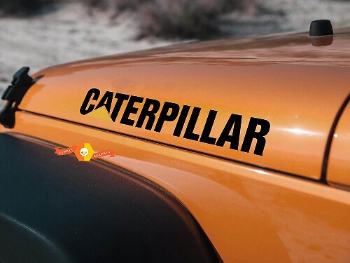 Caterpillar Stijl Motorkap Vinyl Decal voor Jeep Wrangler JL JK TJ YJ