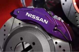 Nissan remklauw hoge temperatuur vinyl sticker stickers set van 4 (elke kleur)