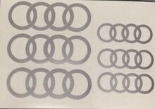 Audi Rings Logo Remklauw High Temp. Vinyloverdrukplaatjesticker (elke kleur) 6 X 2