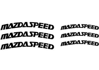 6 X Mazdaspeed Gebogen Remklauw Hoge Temp. Vinyl stickerstickers (elke kleur)