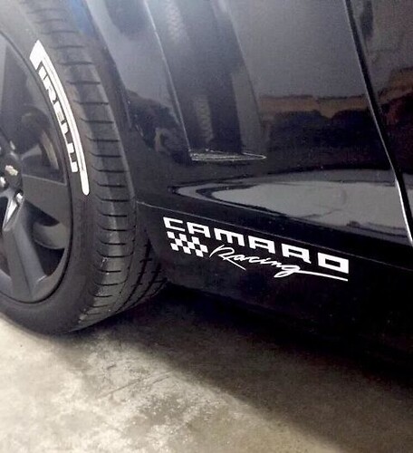 Chevy Camaro LS LT RS SS Zl1 Z28 Racing zijrok spatbord vinyl sticker
