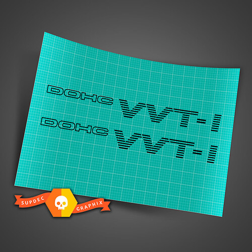 Paar VVTI DUAL vinylstickerstickers - SET van 2
