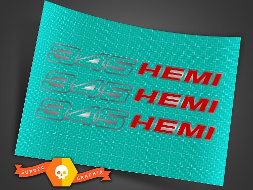 345 HEMI 5.7L Motorkapstickers Set voor Dodge Challenger Charger