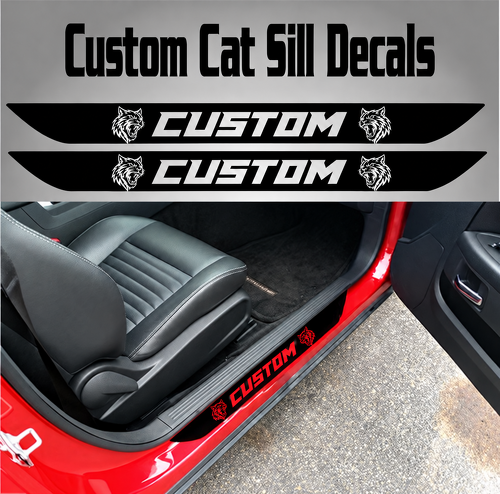 Hellcat Style Black Custom Cat Sill Pair — Vinylsticker (deur) voor Dodge Challenger 2015-2017
