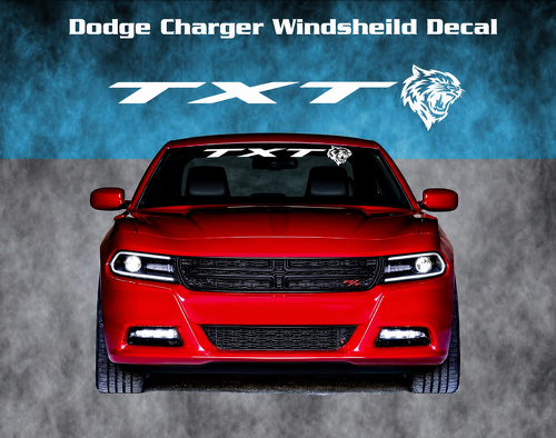TXT Cat Head Banner Voorruit Vinylsticker voor Dodge Charger Hellcat