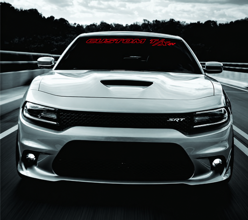 CUSTOM T/X Outline Geruit Banner Voorruit Vinyl Decal Sticker voor Dodge Charger