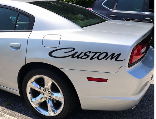 CUSTOM Script Spatbordletters Set Achterspatbord Vinylsticker voor Dodge Charger