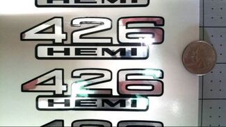 Hemi Decals 426 Chrome & Black Fender Decal Kit 2 stks Stickers UV 0149 Nu