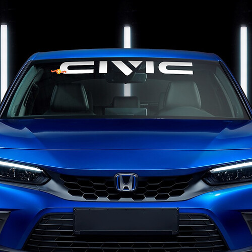 Civic Honda voorruit vinyl sticker decal banner
