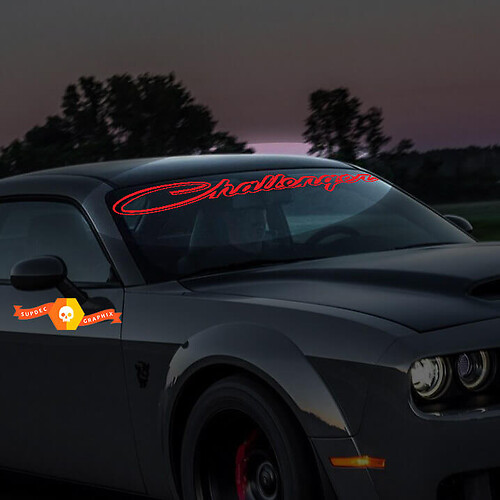 Dodge Challenger Script voorruit Sticker Decal rt hemi sxt srt (ALLE KLEUREN BESCHIKBAAR)
