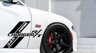 2x sticker vinyl grafische zijdeur strepen voor Dodge Charger 08-2017 hemi