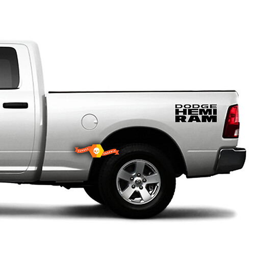 Hemi en Ram letters Bedside Vinyl Decal Sticker voor Dodge Ram 1500