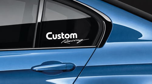 Custom Racing Lettering Pair — Vinylsticker (zijruit)