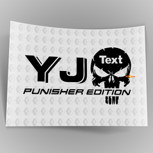 Custom Text Punisher Edition Vinyl Sticker Decal Set voor Jeep YJ 3