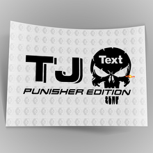 Custom Text Punisher Edition Vinyl Sticker Decal Set voor Jeep TJ 3