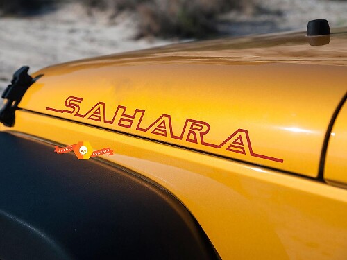 Outline Sahara Hood Side Vinyl Decal Set voor Jeep Wrangler