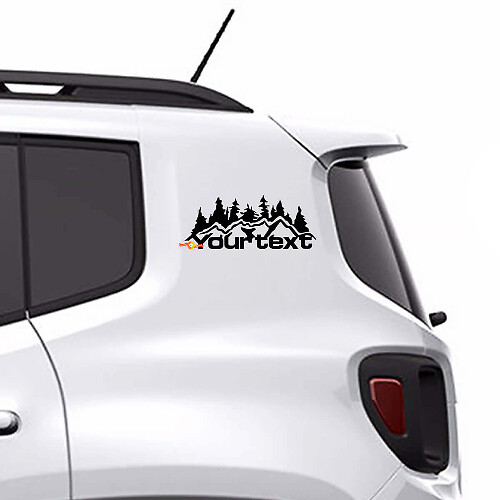 Aangepaste tekst Bergenstijl zijkant vinyl decal sticker voor Jeep Renegade