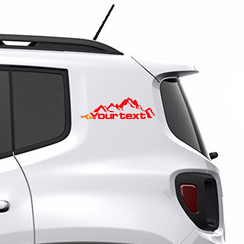 Mountain Range Aangepaste Tekst Zij Vinyl Decal Sticker voor Jeep Renegade