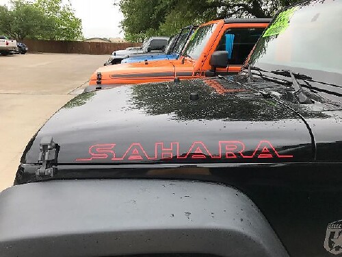Sahara Motorkap Zij Vinyl Decal Set voor Jeep Wrangler