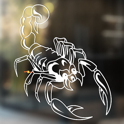 Staart Opgeheven Schorpioen Omtrek Universele Vinyl Decal Sticker