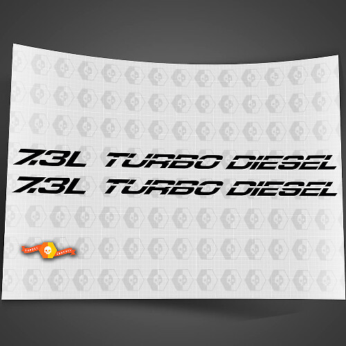 7.3L Turbo Diesel Motorkap Vinyl Decal Set voor Musclecar F-250/350