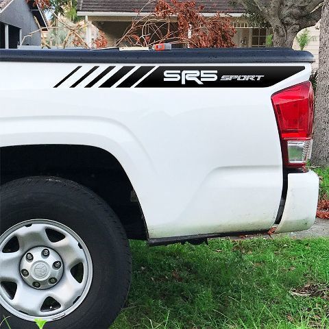 SR5 Sport Strobe Stijl Strepen Bedside Vinyl Decal Sticker voor Toyota Tacoma