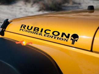 Jeep Wrangler Rubicon Punisher TJ LJ JK JKU Vinyl Hood Decal Sticker Auto Vrachtwagen 2