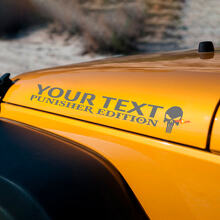 Custom Tekst Punisher Editie Kap Vinyl Decal Set voor Jeep Wrangler_2
