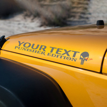 Aangepaste tekst Punisher motorkap vinyl sticker voor Jeep Wrangler TJ LJ JK JKU 2