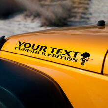 Custom Tekst Punisher Editie Kap Vinyl Decal Set voor Jeep Wrangler_3