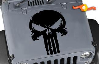 Verontruste Punisher Skull Vinyl Sticker Jeep Hood Ford Chevy Dodge
