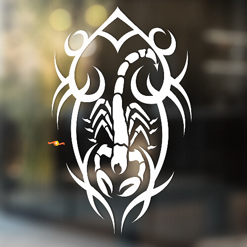 Scorpion Tribal Stijl met Abstracte Lijnen Universele Vinyl Decal Sticker
