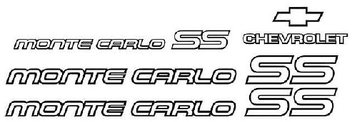 Chevrolet Monte Carlo SS Restauratie Vinyl Decal Kit voor 1985-1986