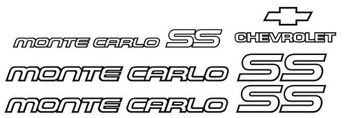 Monte Carlo SS 85 86 restauratie vinyl stickers stickers Kit Chevy 1985 1986 nieuw
