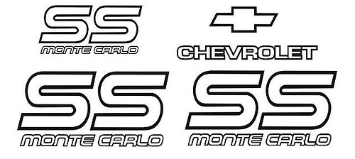 Monte Carlo SS 87 88 restauratie vinyl stickers stickers Kit Chevy afbeelding
