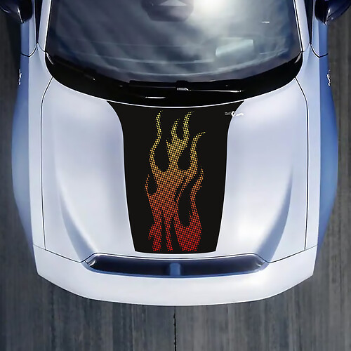 Hood Flame Gradiënt Decal Sticker voor Dodge Charger Electric
