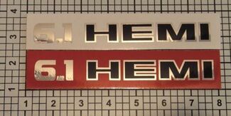 Hemi-stickers 6,1 liter set X2 chroom en zwarte kapschep
