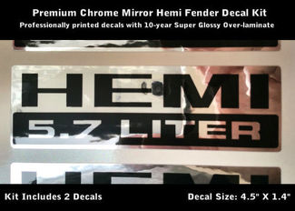 Hemi Decals 5.7 Liter Chroom Zwart Paar Sticker Grafisch 0079
